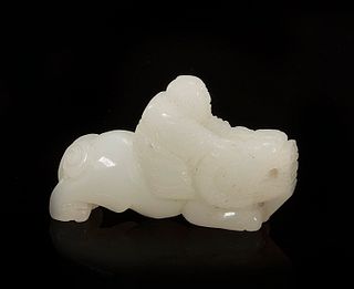 Chinese Carved White Jade Statuette