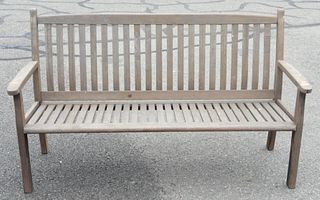 Teak Outdoor Bench, length 64 inches.