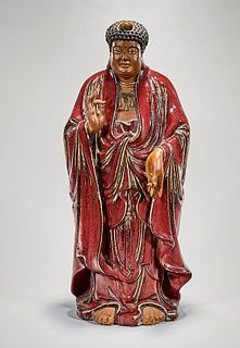 Tall Chinese Glazed Porcelain Figure