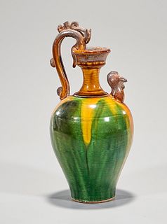 Chinese Sancai Ceramic Ewer
