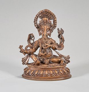 Nepalese Copper Figure of Ganesha