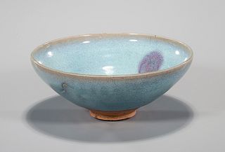 Chinese Junyao-Type Purple Splash  Porcelain Bowl