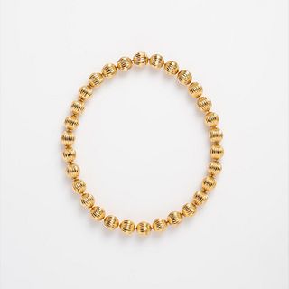 Tiffany & Co. 18k Fluted Gold Bead Necklace