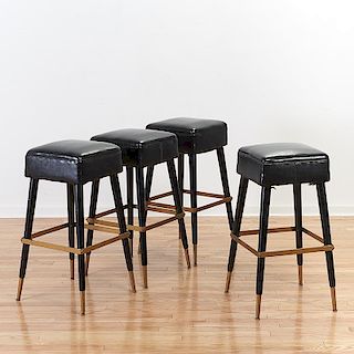 Set (4) Gio Ponti style lacquered bar stools