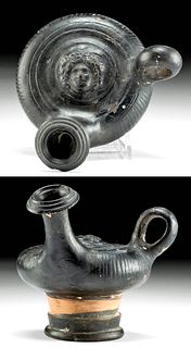 Greek Apulian Glazed Pottery Guttus w/ Medusa