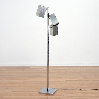 Koch & Lowy chromed metal floor lamp