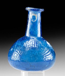Roman Glass Unguentarium w/ Cobalt Hue