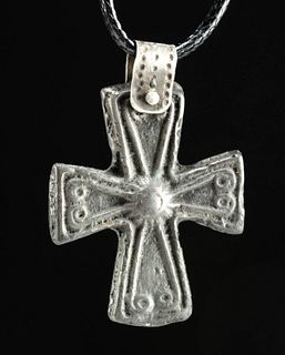 10th C. Viking Leaded Bronze Cross Pendant