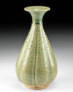 10th C. Korean Koryo Dynasty Celadon Vase, ex-Museum
