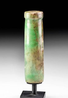 Gorgeous Maya Apple Green Jade Tube Bead