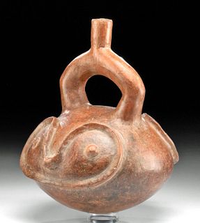 Late Chavin Pottery Owl Head Vessel w/ TL, ex-Museum