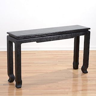 Karl Springer style lacquered textile console