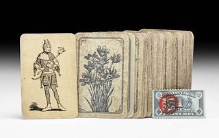 19th C. French Playing Cards & 20th C. US Revenue Stamp