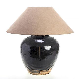 Large studio pottery table lamp