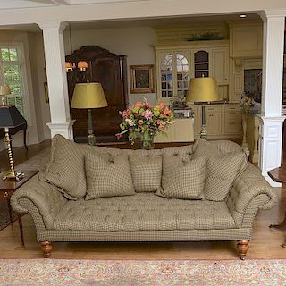 Ralph Lauren Home tufted houndstooth sofa
