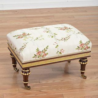 Nice decorator silk upholstered foot stool