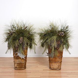 Attr. Ralph Lauren pair evergreen wall topiaries