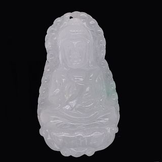 White Jade Jadeite Buddha Pendantت