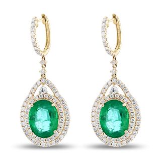 Emerald Diamond 14KT Earrings