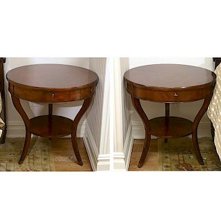 Pair Ralph Lauren mahogany side tables