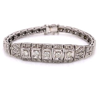 Art Deco 14k Diamond Braceletت