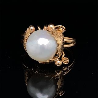 14k Pearl Grapevine Ring