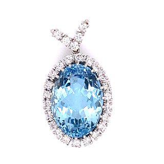 18k Aquamarine Diamond Pendant