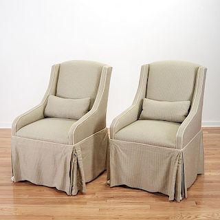 Pair Manner Serge Roche upholstered club chairs