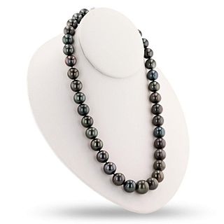14K Black Tahitian Pearl Necklace