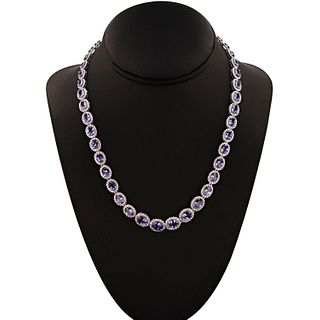 14KT Tanzanite and Diamond Necklace