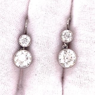 Platinum Diamond Dangling Earrings