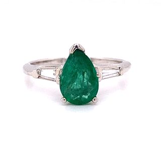 14k Colombian Emerald Engagement Ring