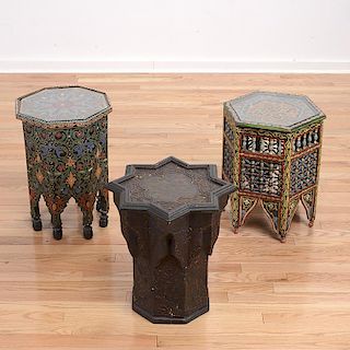(3) Moroccan style decorator side tables