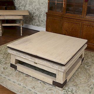 Ralph Lauren limed wood and iron coffee table