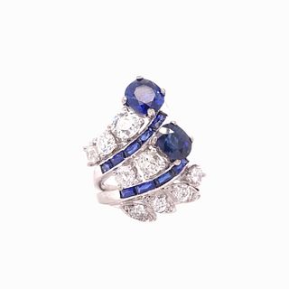 Art Deco Sapphire And Diamond Ring