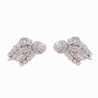 Art Deco 10.75ct Diamond Earrings