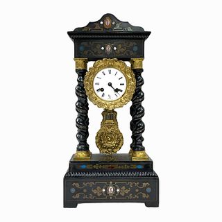 Antique French Table Clock with Pendulum