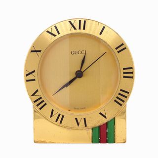 Vintage Gucci Gold Plated Swiss Made Clock