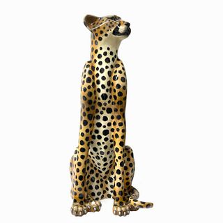 Wood Jaguar Sculpture