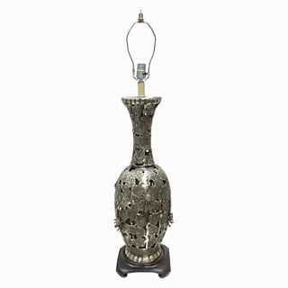 Tall Antique Bronze Lamp