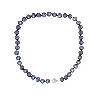 Diamond Clasp, Pearl Necklace