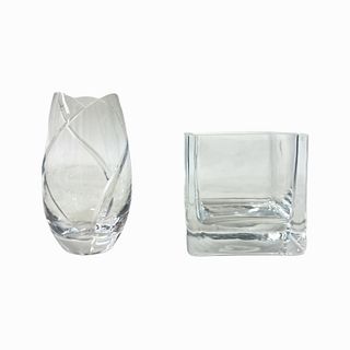 Pair of Glass Planter and Vase