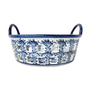 Chinese Blue White Porcelain Basket