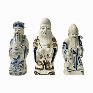 Lot of 3 Chinese Porcelain Wise Man