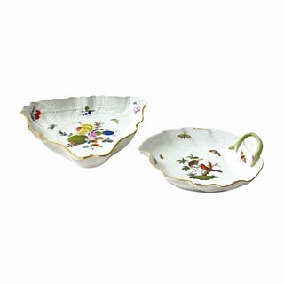 Pair Hand Painted HEREND HUNGARY Dishes