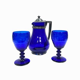 Cobalt Blue Glass, 3 Set
