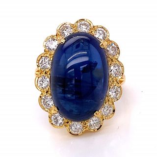 28.04 GIA Certified Sapphire And Diamond Ring