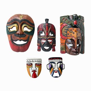Lot of Carved Tribal Masks