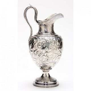 19th Century American Coin Silver Water Pitcher