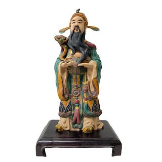Chinese Prosperity (Lu) Porcelain Statue